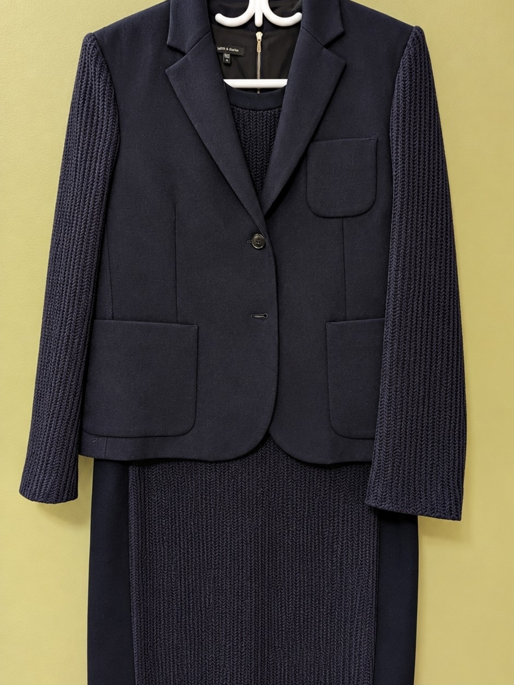 Judith & Charles tailleur mélange de laine - marine - Size 12 Like New